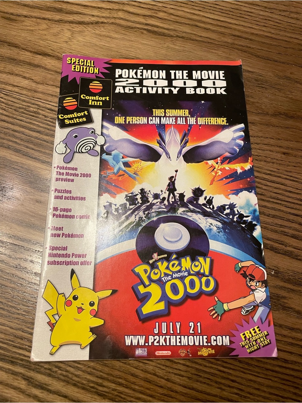 Pokemon The Movie 2000 Activity Book Special Edition Comfort Inn Promo Comic